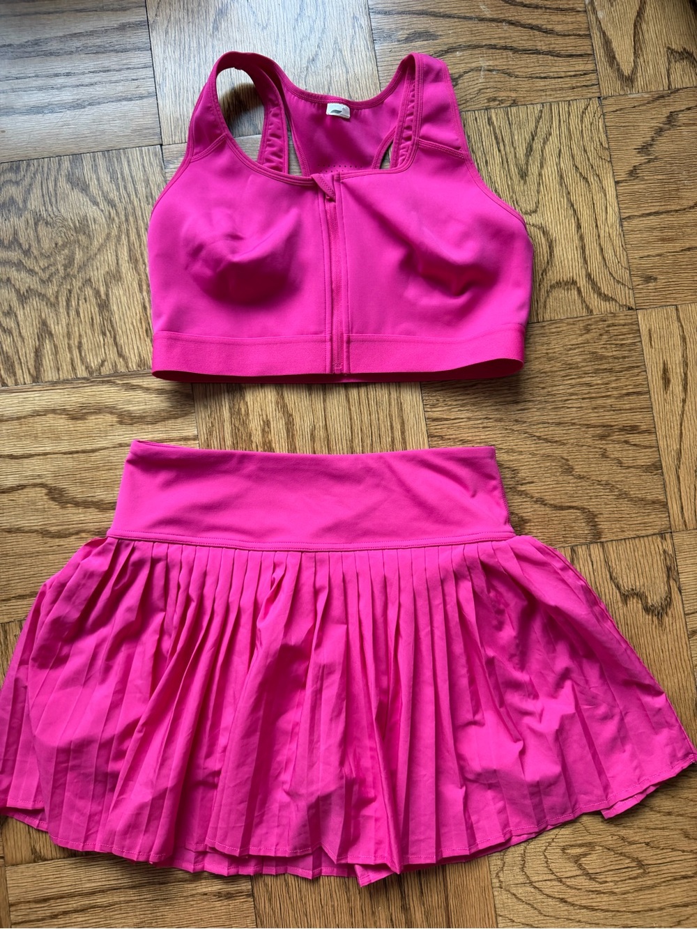 Fabletics Vibrant Pink Pleated Skater Skirt